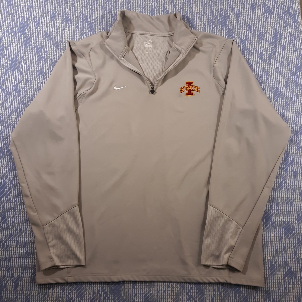 Vintage Nike Team Iowa State Cyclones Sweatshirt Mens XL Gray Fit Dry 1/4 Zip